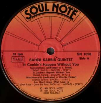 LP Saheb Sarbib Quintet: It Couldn't Happen Without You