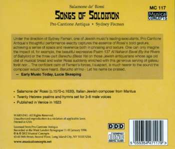 CD Salomone Rossi: Songs Of Solomon