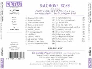 CD Salomone Rossi: Primo Libro Di Madrigali A 4 Voci / Arie A Voce Sola Dal I Libro Dei Madrigali A 5 Voci
