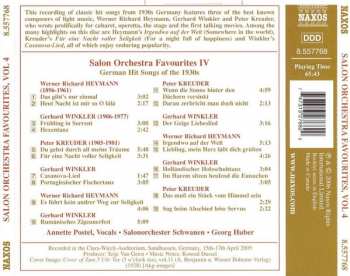 CD Salonorchester Schwanen: Salon Orchestra Favorites IV (German Hit Songs Of The 1930s)