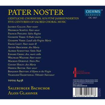 CD Salzburger Bachchor: Pater Noster - Geistliche Chormusik Aus Fünf Jahrhunderten