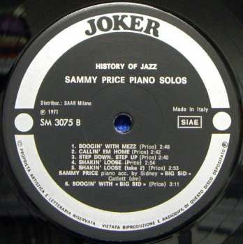 LP Sammy Price: Piano Solos