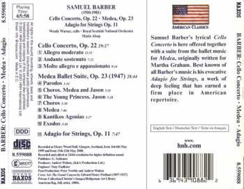CD Samuel Barber: Orchestral Works, Volume 2 - Cello Concerto • Medea (Suite) • Adagio For Strings