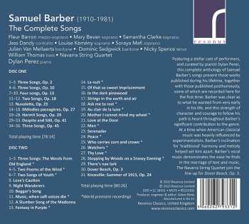 2CD Samuel Barber: The Complete Songs