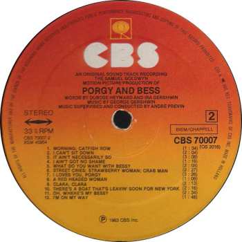 LP Samuel Goldwyn: The Samuel Goldwyn Motion Picture Production Of Porgy And Bess