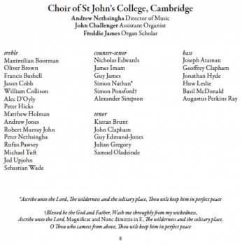CD St. John's College Choir: Ascribe Unto The Lord - Sacred Choral Works