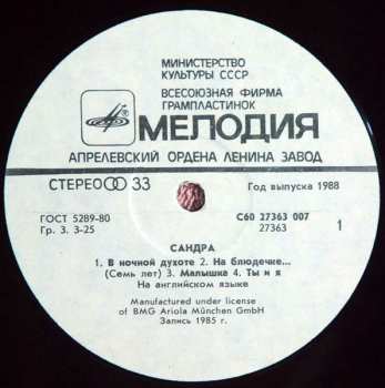 LP Sandra: The Long Play