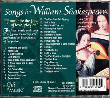 CD Sara Stowe: Songs For William Shakespeare