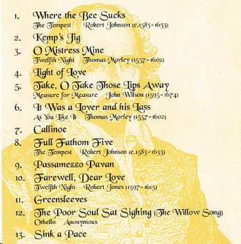 CD Sara Stowe: Songs For William Shakespeare