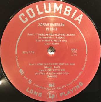 2LP Sarah Vaughan: Sarah Vaughan In Hi-Fi LTD
