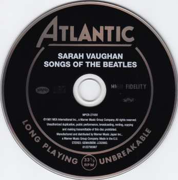 CD Sarah Vaughan: Songs Of The Beatles