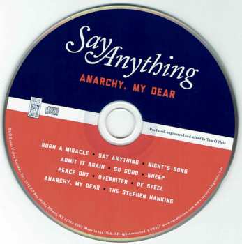 CD Say Anything: Anarchy, My Dear DIGI