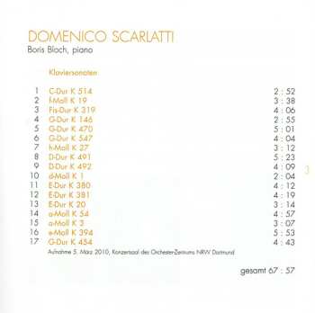 CD Domenico Scarlatti: Piano Works 6