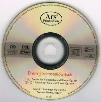 SACD Dmitri Shostakovich: Schostakowitsch Sonaten