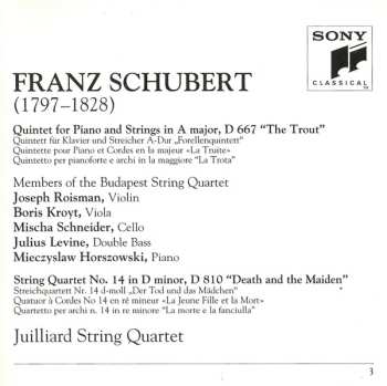 CD Franz Schubert: Forellen-Quintett / Der Tod Und Das Mädchen