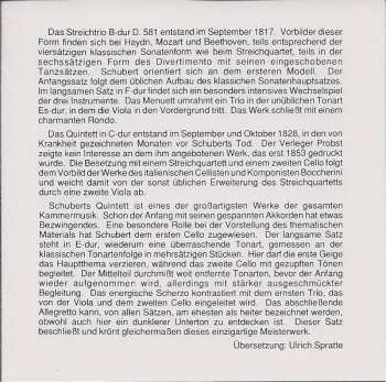 CD Franz Schubert: String Quintet In C Major, D. 956 / String Trio In B Flat Major, D. 581