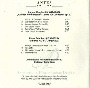 CD Franz Schubert: Anhaltische Philharmonie Dessau Spielt Schubert Und Klughardt