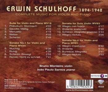CD Erwin Schulhoff: Complete Music For Violin And Piano