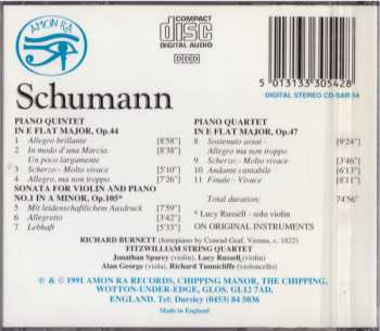 CD Robert Schumann: Piano Quintet, Piano Quartet, Violin Sonata No.1