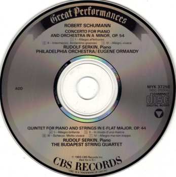CD Robert Schumann: Piano Concerto / Piano Quintet