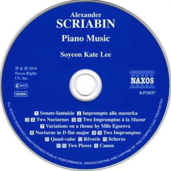 CD Alexander Scriabine: Piano Music