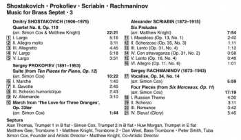 CD Sergei Prokofiev: Music for Brass Septet 3