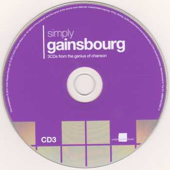3CD/Doos Serge Gainsbourg: Simply Gainsbourg (3 CDs From The Genius Of Chanson)