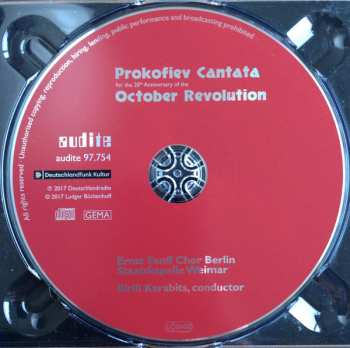CD Sergei Prokofiev: Cantata For The 20th Anniversary Of The October Revolution