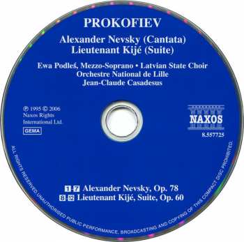 CD Sergei Prokofiev: Alexander Nevsky (Cantata) • Lieutenant Kijé (Suite) 