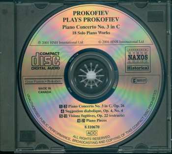 CD Sergei Prokofiev: Prokofiev Plays Prokofiev (Recorded in 1932 and 1935)