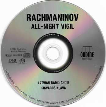 SACD Sergei Vasilyevich Rachmaninoff: All-Night Vigil