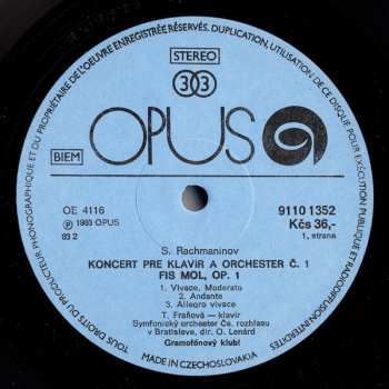 LP Manuel de Falla: Piano Concerto No. 1 In F Sharp Minor / Nights In The Gardens Of Spain