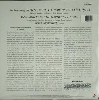 LP Manuel de Falla: Rhapsody On A Theme Of Paganini / Nights In The Gardens Of Spain LTD
