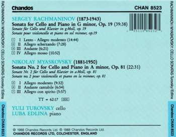 CD Sergei Vasilyevich Rachmaninoff: Sonata For Cello & Piano Op.19 / Sonata No.2 For Cello & Piano Op.81