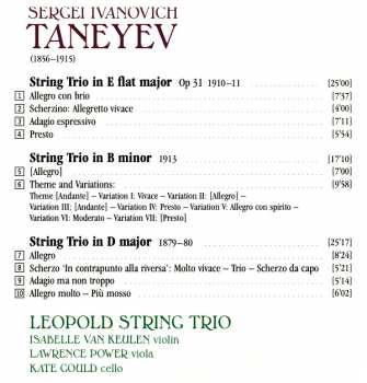 CD Sergey Ivanovich Taneyev: String Trios