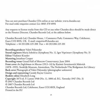 CD Russian State Symphony Orchestra: Symphony No. 1 In E Minor • Symphony No. 3 In D Minor