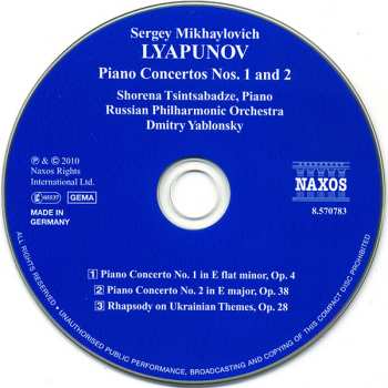 CD Russian Philharmonic Orchestra: Piano Concertos Nos. 1 and 2, Rhapsody On Ukrainian Themes