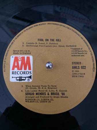LP Sérgio Mendes & Brasil '66: Fool On The Hill 