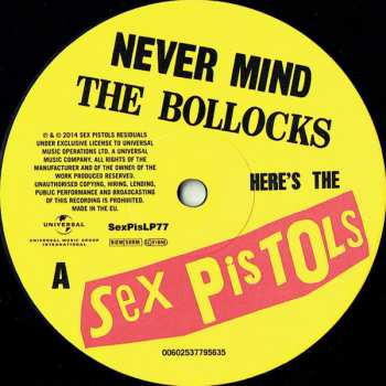 LP Sex Pistols: Never Mind The Bollocks Here's The Sex Pistols