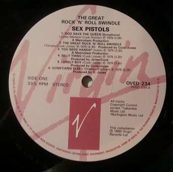 LP Sex Pistols: The Great Rock 'N' Roll Swindle