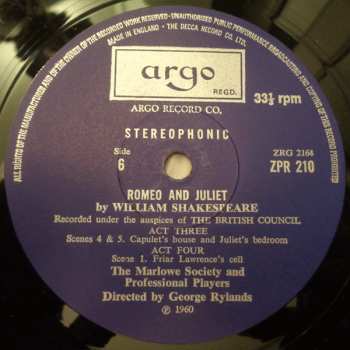 4LP/Doos William Shakespeare: Romeo and Juliet