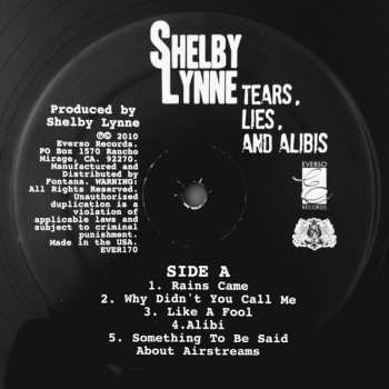 LP Shelby Lynne: Tears, Lies, And Alibis
