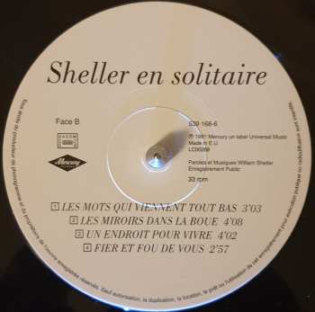 2LP William Sheller: Sheller En Solitaire