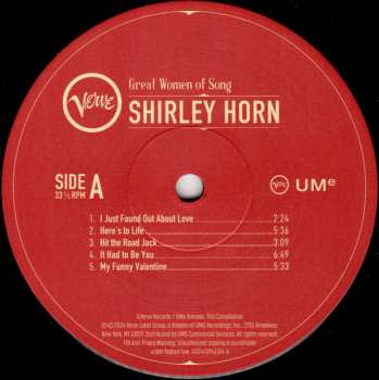 LP Shirley Horn: Great Women Of Song: Shirley Horn