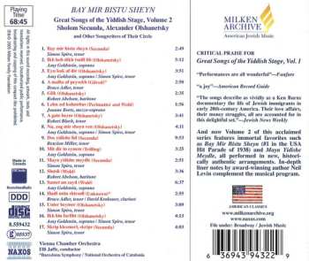 CD Sholom Secunda: Bay Mir Bistu Sheyn / Great Songs Of The Yiddish Stage, Volume 2