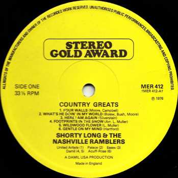 LP Shorty Long: Country Greats