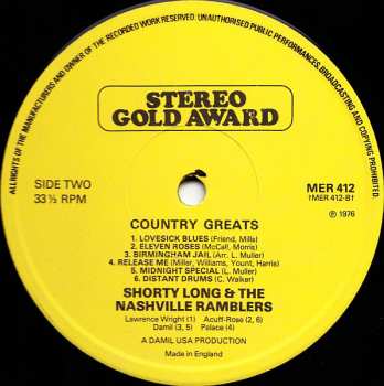 LP Shorty Long: Country Greats