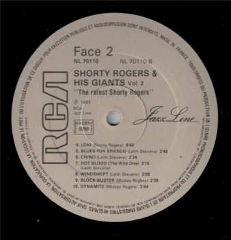 LP Shorty Rogers And His Giants: Shorty Rogers And His Giants Vol 2 "The Rarest"