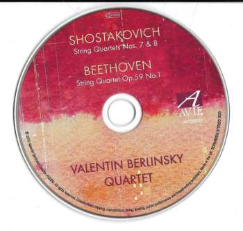 CD Ludwig van Beethoven: String Quartets Nos. 7 & 8 / Rasumovsky String Quartet Op. 59 No. 1