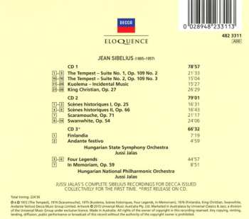 3CD Jean Sibelius: The Sibelius Recordings – The Tempest • Kuolema • King Christian • Andante Festivo • Scaramouche • Swanwhite • Finlandia • Scènes Historiques • Four Legends • In Memoriam